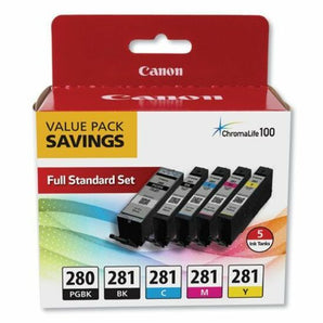 Canon PGI-280 Original Black & CLI-281 Original Inkjet Color Ink Cartridges Value Pack
