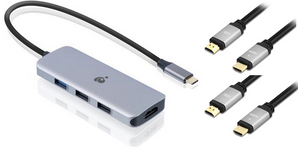 IOGEAR USB-C 8K Nano Dock Pro with Dual Monitor Display with FREE! HDMI Cables