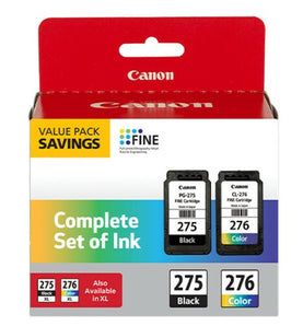 Canon PG-275 / CL-276 Original Inkjet Black & Color Ink Cartridges Value Pack