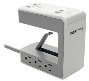 Tripp Lite Protect-It! 6-Outlet Desk Clamp Surge Protector with Integrated USB Ports
