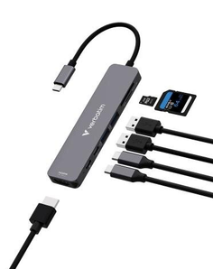 Verbatim USB-C Essentials 7-Port Multiport Hub with PD & Charging
