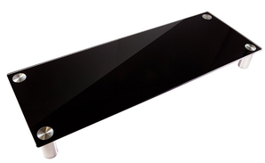 MP Workstream Black Tempered Glass Multimedia Desktop Monitor Stand (2 Sizes)