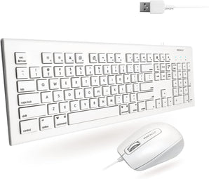 MacAlly 104 Key USB Wired Keyboard Hotkey 3 Button Optical Mouse Combo For Mac & Windows